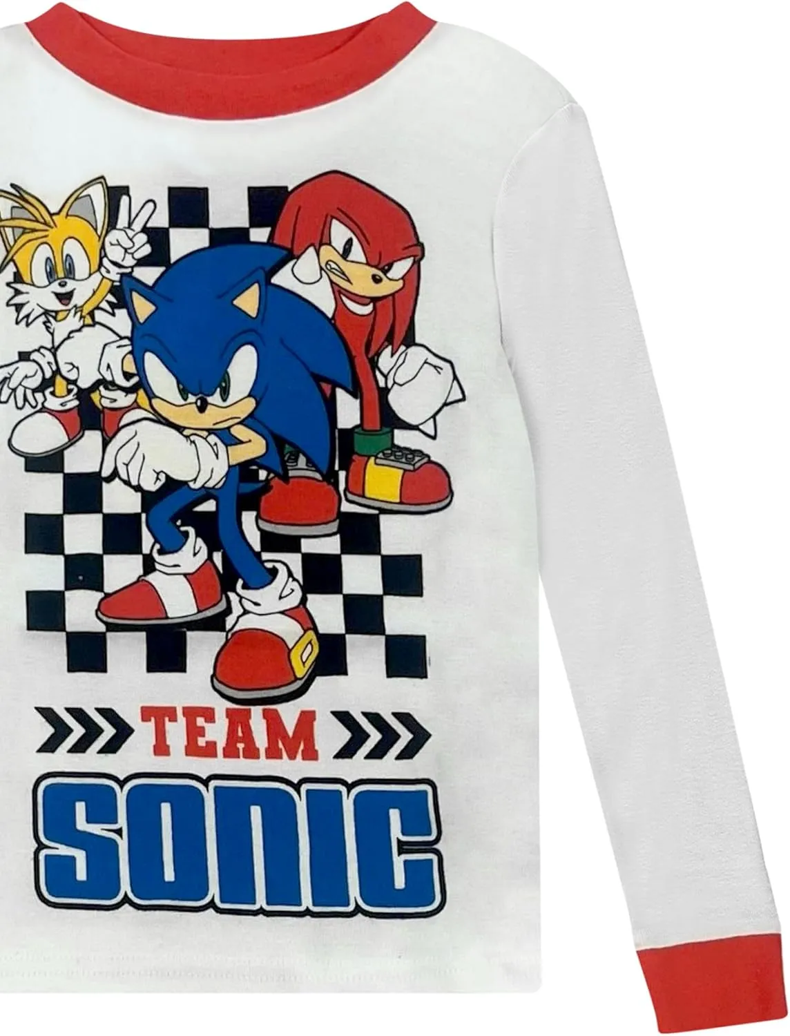 Sonic The Hedgehog 4 Piece Pajama Set - Toddler Boys PJ Set with Long Sleeve Shirt & Pants - Sleepwear Set - Official License
