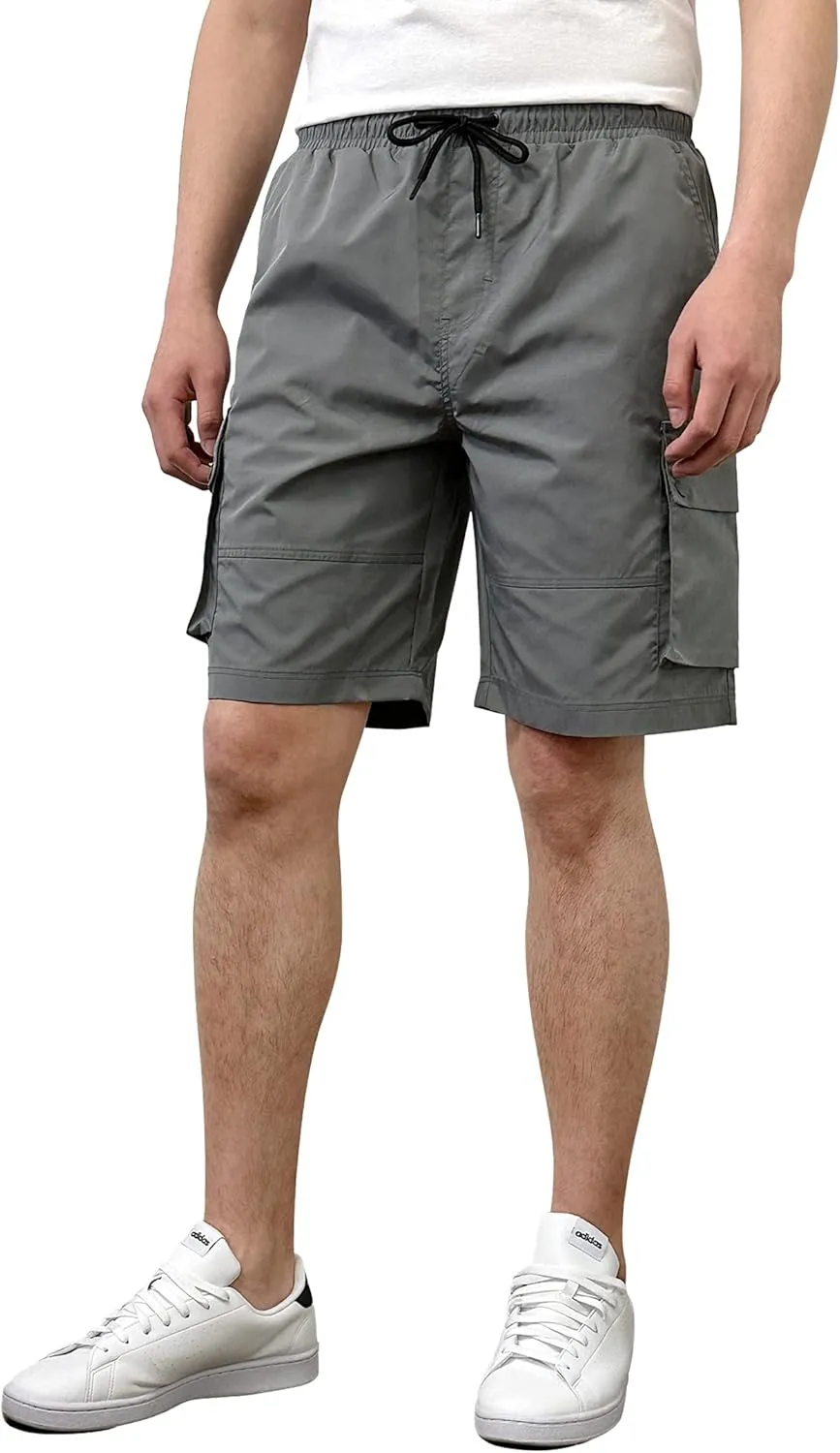 Southpole Men's Quick Dry Water Resistant Cargo Shorts, Inseam 9"