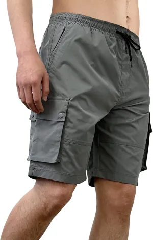 Southpole Men's Quick Dry Water Resistant Cargo Shorts, Inseam 9"