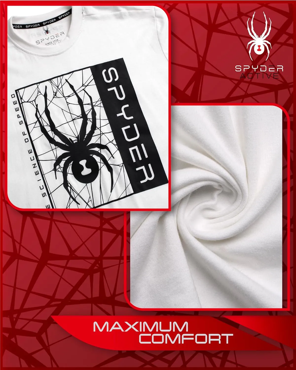 Spyder Mens Graphic T-Shirts - Soft Cotton Blend Classic Crewneck Short Sleeve Shirts for Men, Casual Shirts for Daily Wear