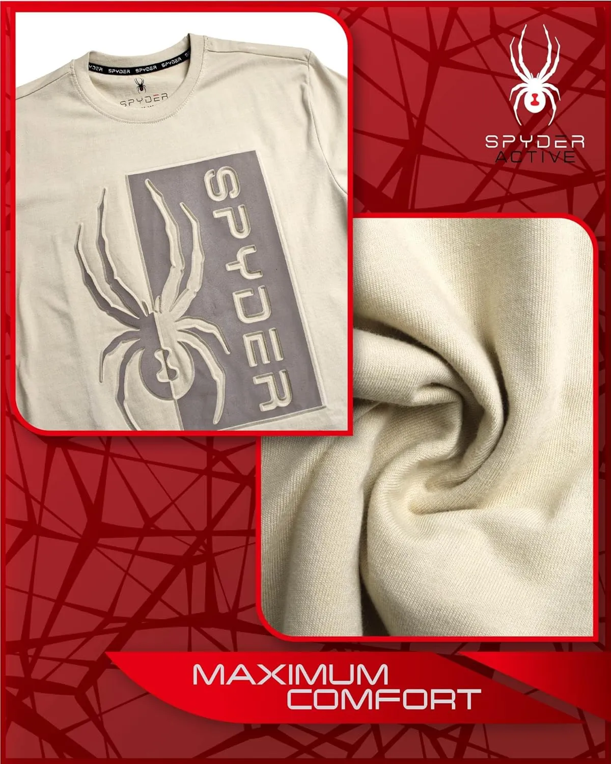 Spyder Mens Graphic T-Shirts - Soft Cotton Blend Classic Crewneck Short Sleeve Shirts for Men, Casual Shirts for Daily Wear