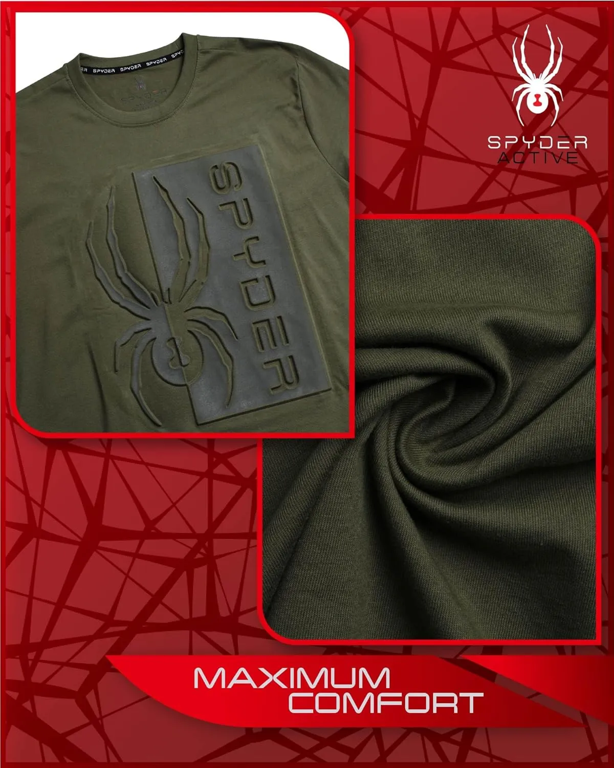 Spyder Mens Graphic T-Shirts - Soft Cotton Blend Classic Crewneck Short Sleeve Shirts for Men, Casual Shirts for Daily Wear