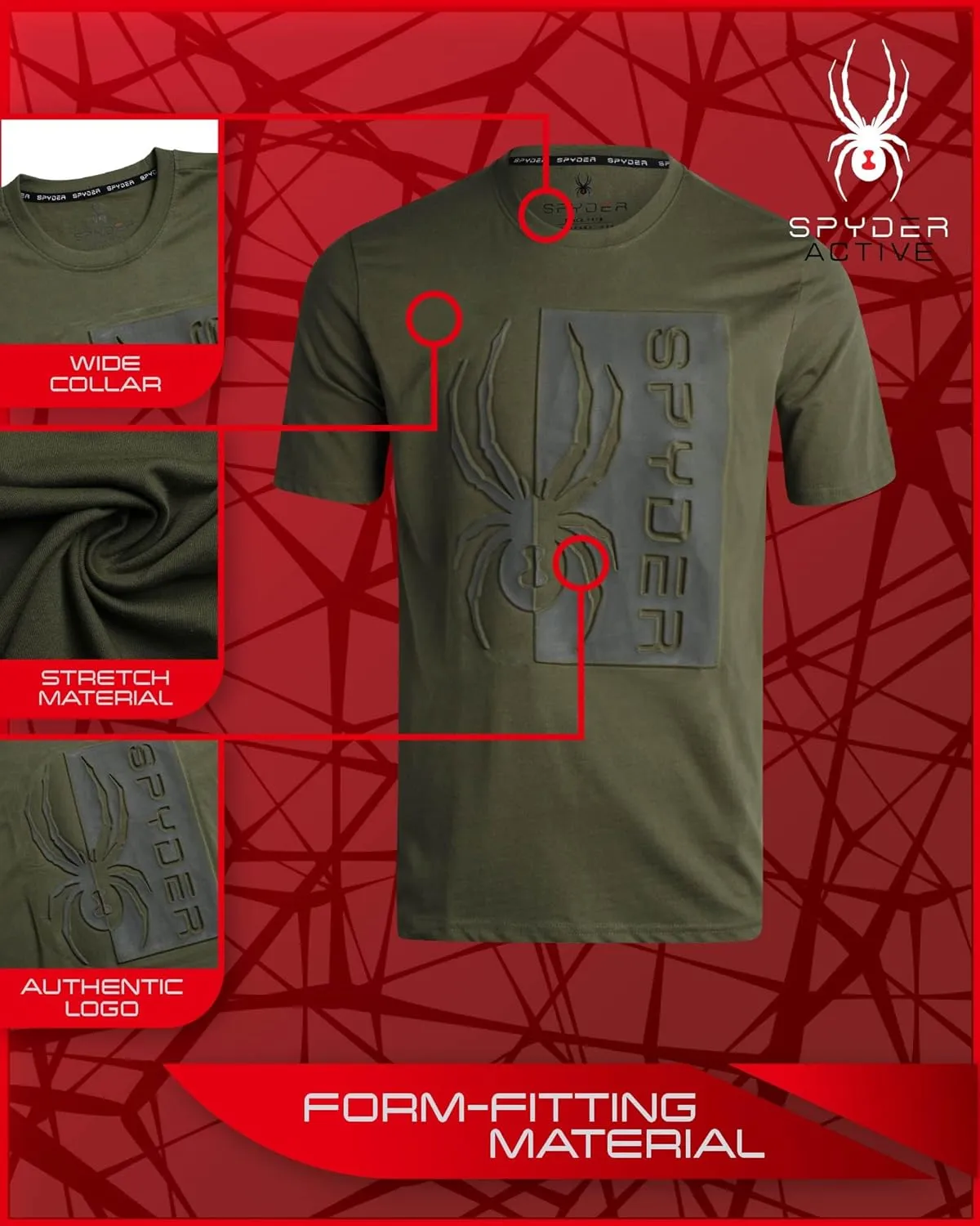 Spyder Mens Graphic T-Shirts - Soft Cotton Blend Classic Crewneck Short Sleeve Shirts for Men, Casual Shirts for Daily Wear