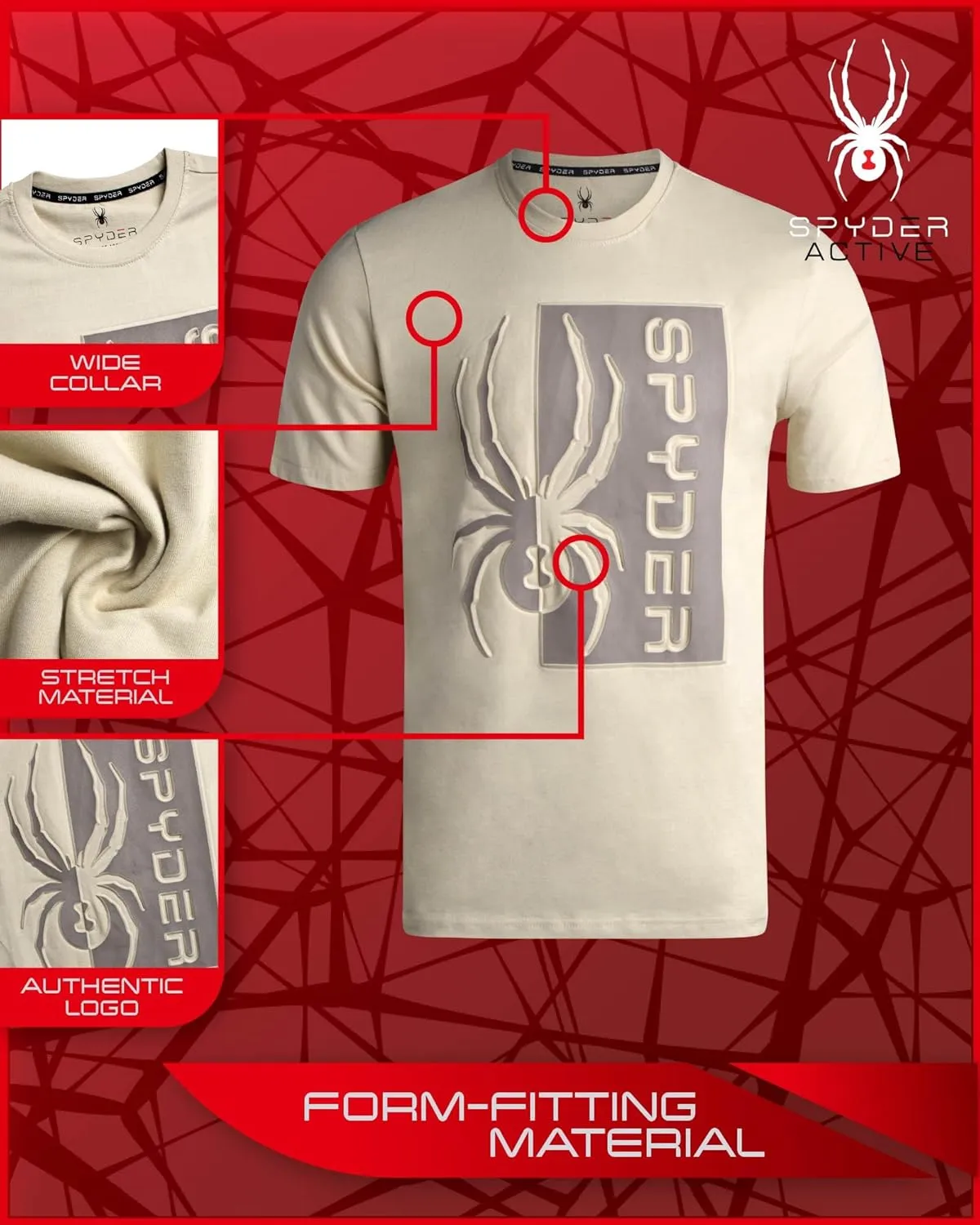 Spyder Mens Graphic T-Shirts - Soft Cotton Blend Classic Crewneck Short Sleeve Shirts for Men, Casual Shirts for Daily Wear