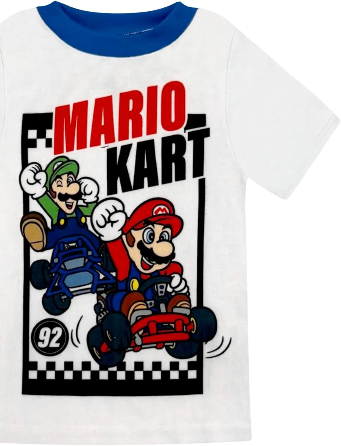 Super Mario 4 Piece Pajama Set - Boys PJs with Short Sleeve Shirt, Shorts & Pants - Kids Sleepwear Set - Official License