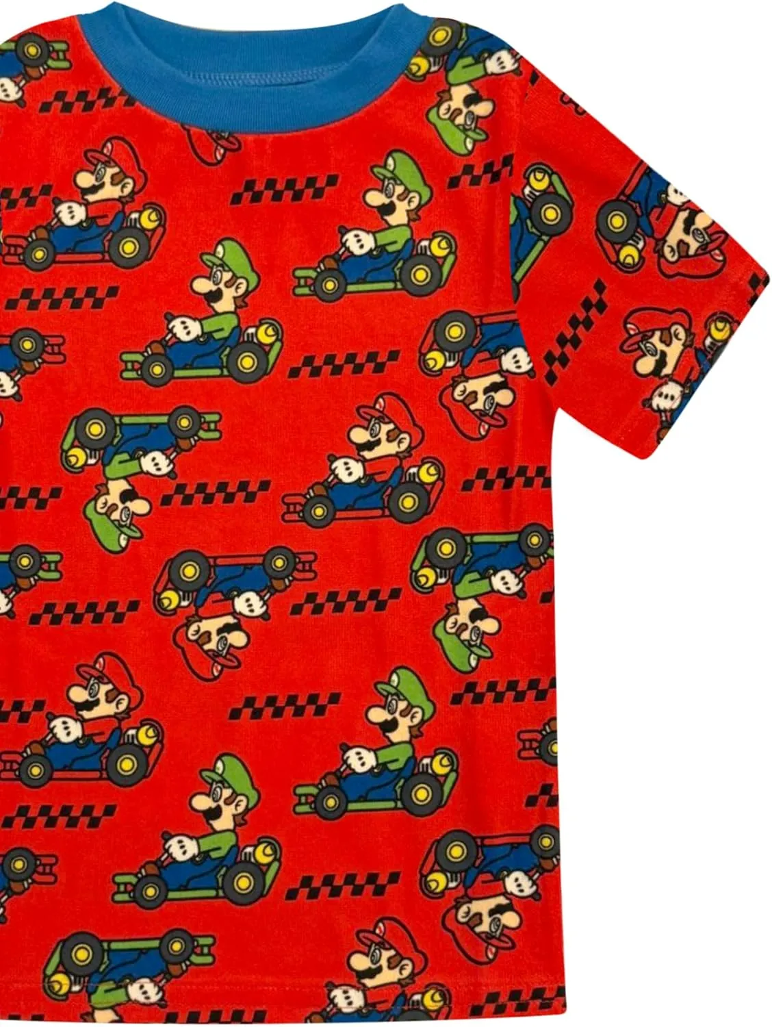 Super Mario 4 Piece Pajama Set - Boys PJs with Short Sleeve Shirt, Shorts & Pants - Kids Sleepwear Set - Official License