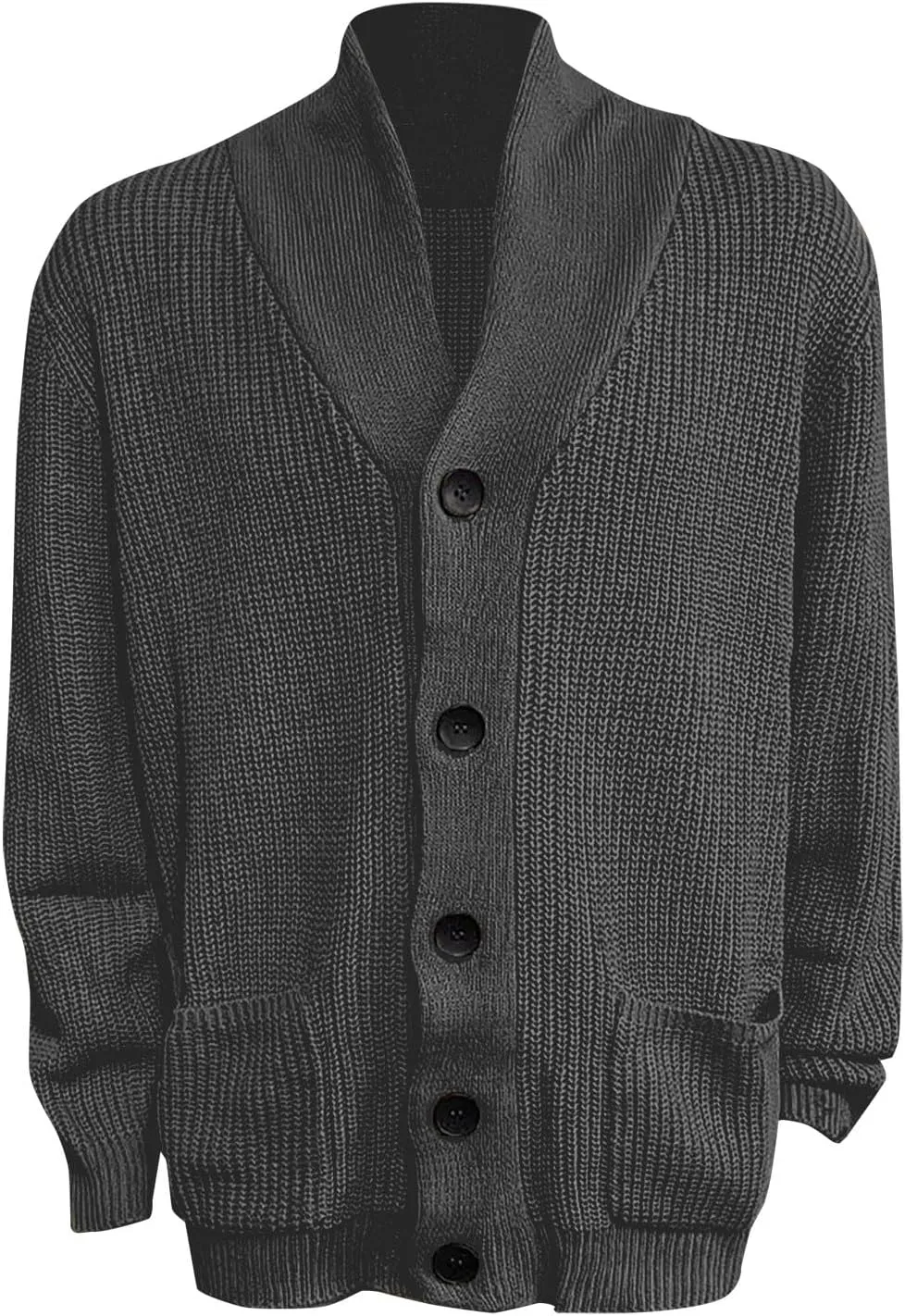Sweaters For Mens Knit Button Down Chunky with Pockets Slim fit Casual Thick Sweaters Shawl Collar Cardigan Sweaters
