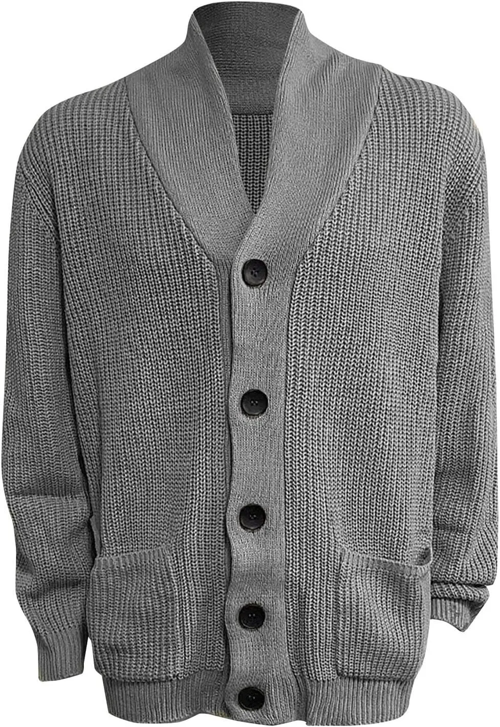 Sweaters For Mens Knit Button Down Chunky with Pockets Slim fit Casual Thick Sweaters Shawl Collar Cardigan Sweaters