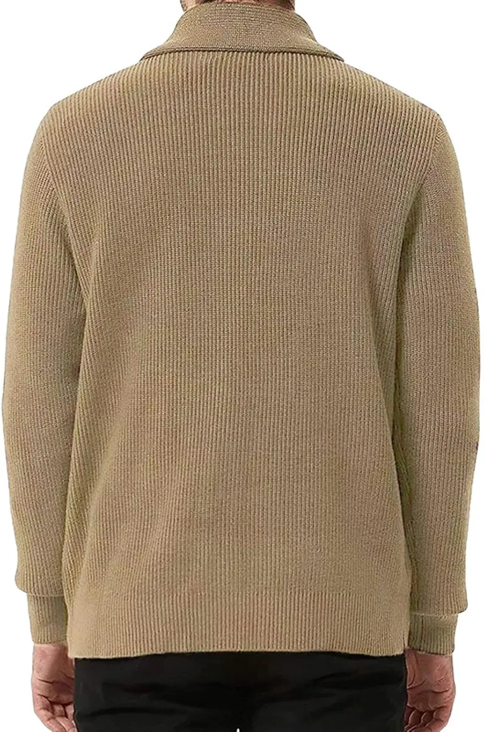 Sweaters For Mens Shawl Collar Cardigan Sweaters Knit Button Down Chunky with Pockets Slim fit Casual Thick Sweaters
