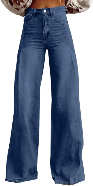 Sweatpants That Look Like Boyfriend Sweatpant Jeans Womens Wide Leg High Waist Jeans with Pockets
