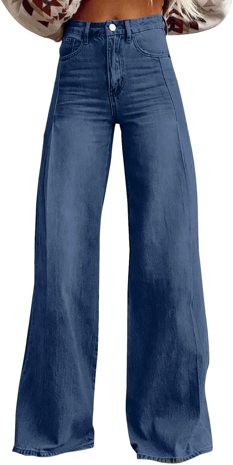 Sweatpants That Look Like Boyfriend Sweatpant Jeans Womens Wide Leg High Waist Jeans with Pockets