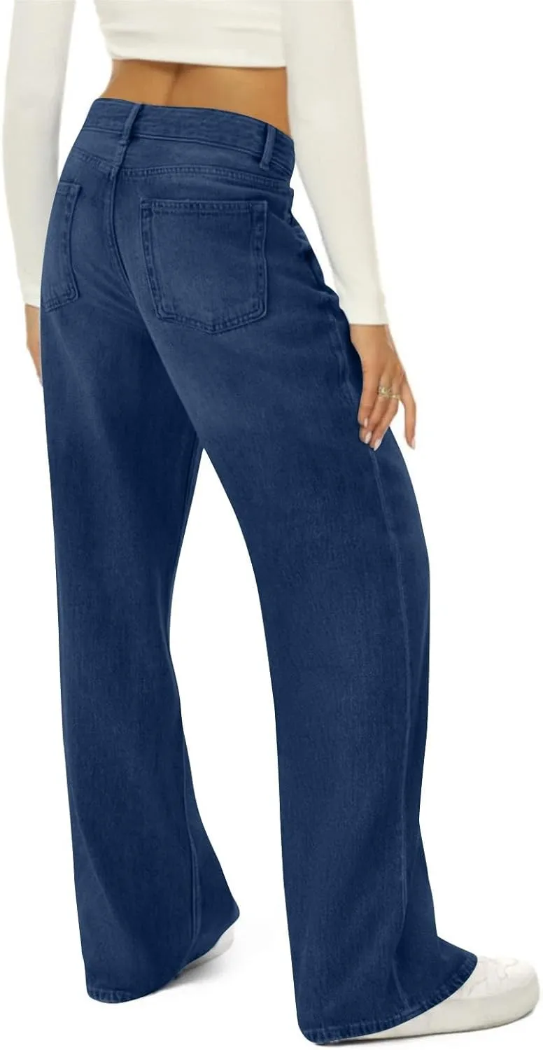Sweatpants That Look Like Boyfriend Sweatpant Jeans Womens Wide Leg High Waist Jeans with Pockets