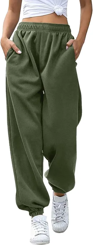 Sweatpants Women Women's High Waisted Sweatpants Workout Active Joggers Pants Baggy Lounge Bottoms