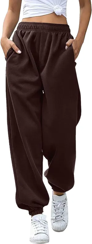 Sweatpants Women Women's High Waisted Sweatpants Workout Active Joggers Pants Baggy Lounge Bottoms