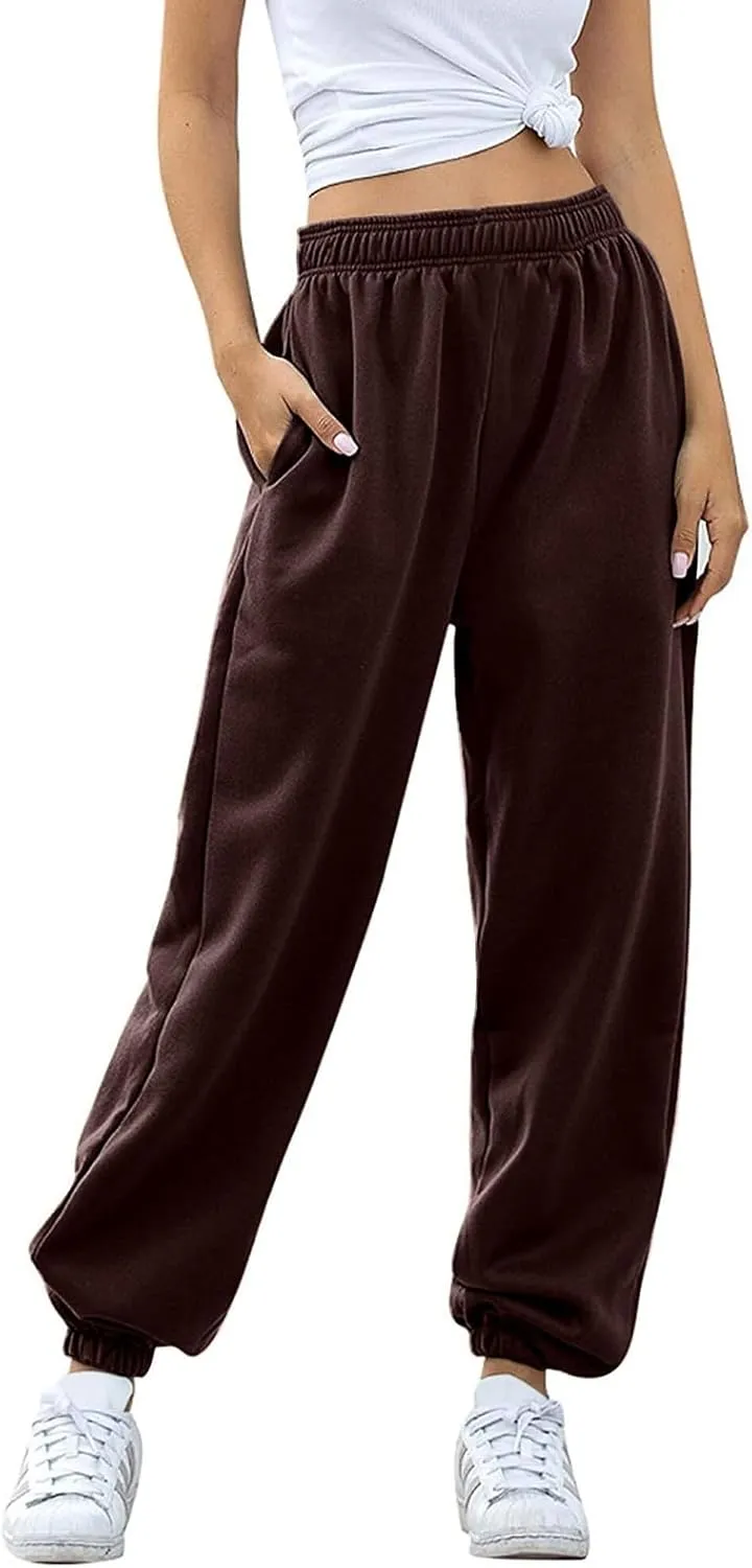 Sweatpants Women Women's High Waisted Sweatpants Workout Active Joggers Pants Baggy Lounge Bottoms