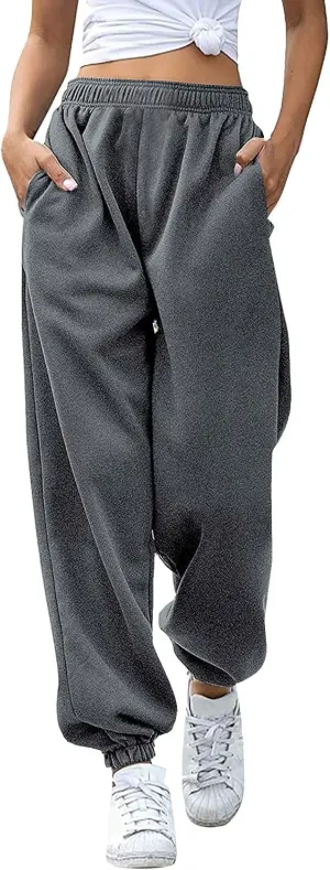 Sweatpants Women Women's High Waisted Sweatpants Workout Active Joggers Pants Baggy Lounge Bottoms