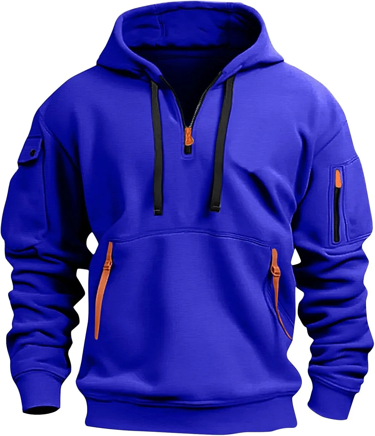 Tactical Hoodies for Men Quarter Zip Pullover Men Vintage Workout Outfits with Pockets Military Sweatshirt