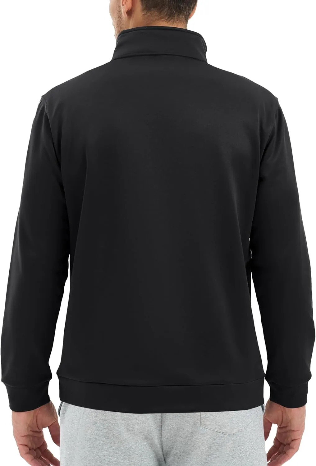 TACVASEN Men's Quarter Zip Pullover Sweatshirts Lightweight Fleece Lined Thermal Sweatshirts 1/4 Zip Golf Sweaters
