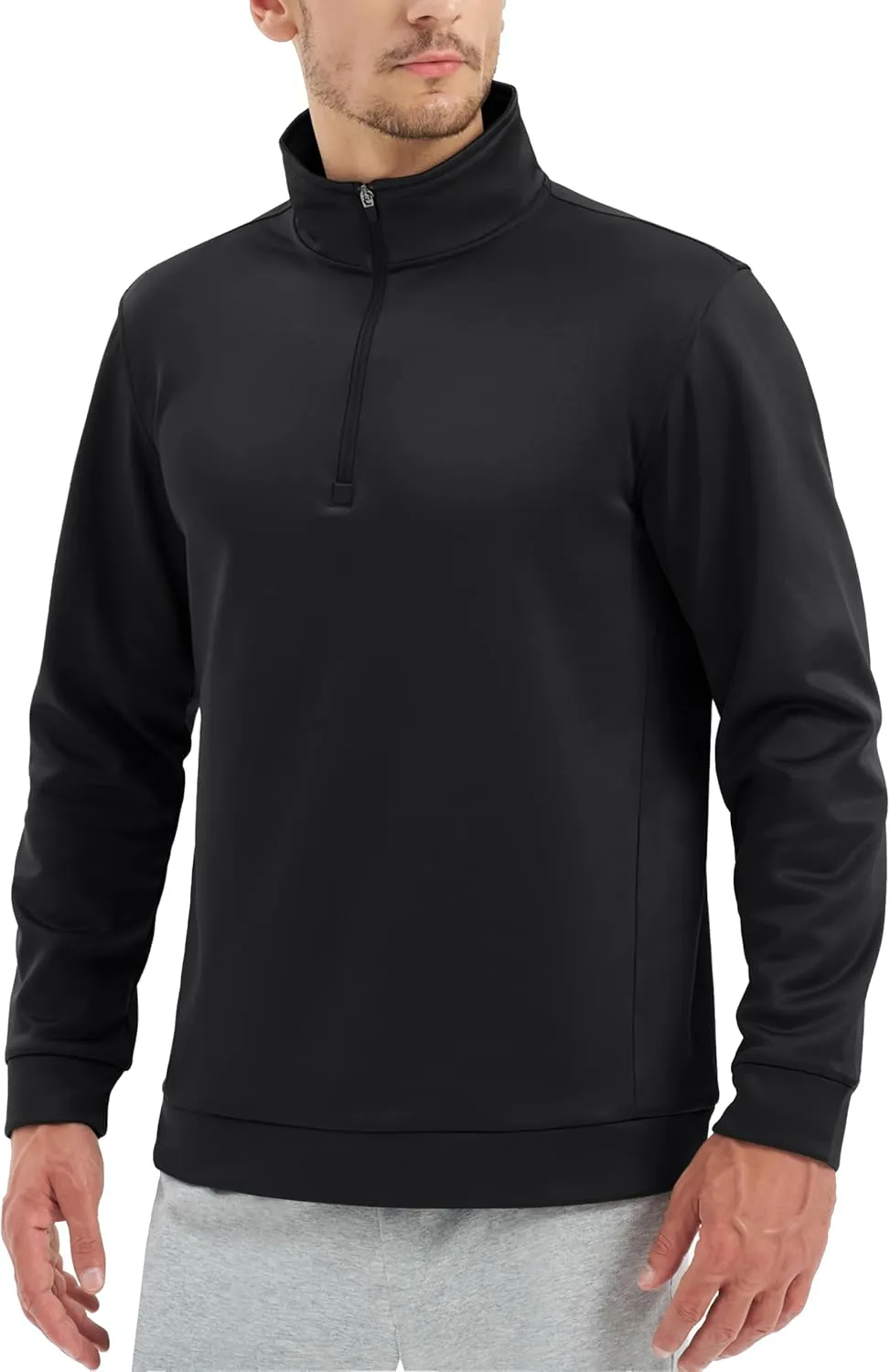 TACVASEN Men's Quarter Zip Pullover Sweatshirts Lightweight Fleece Lined Thermal Sweatshirts 1/4 Zip Golf Sweaters