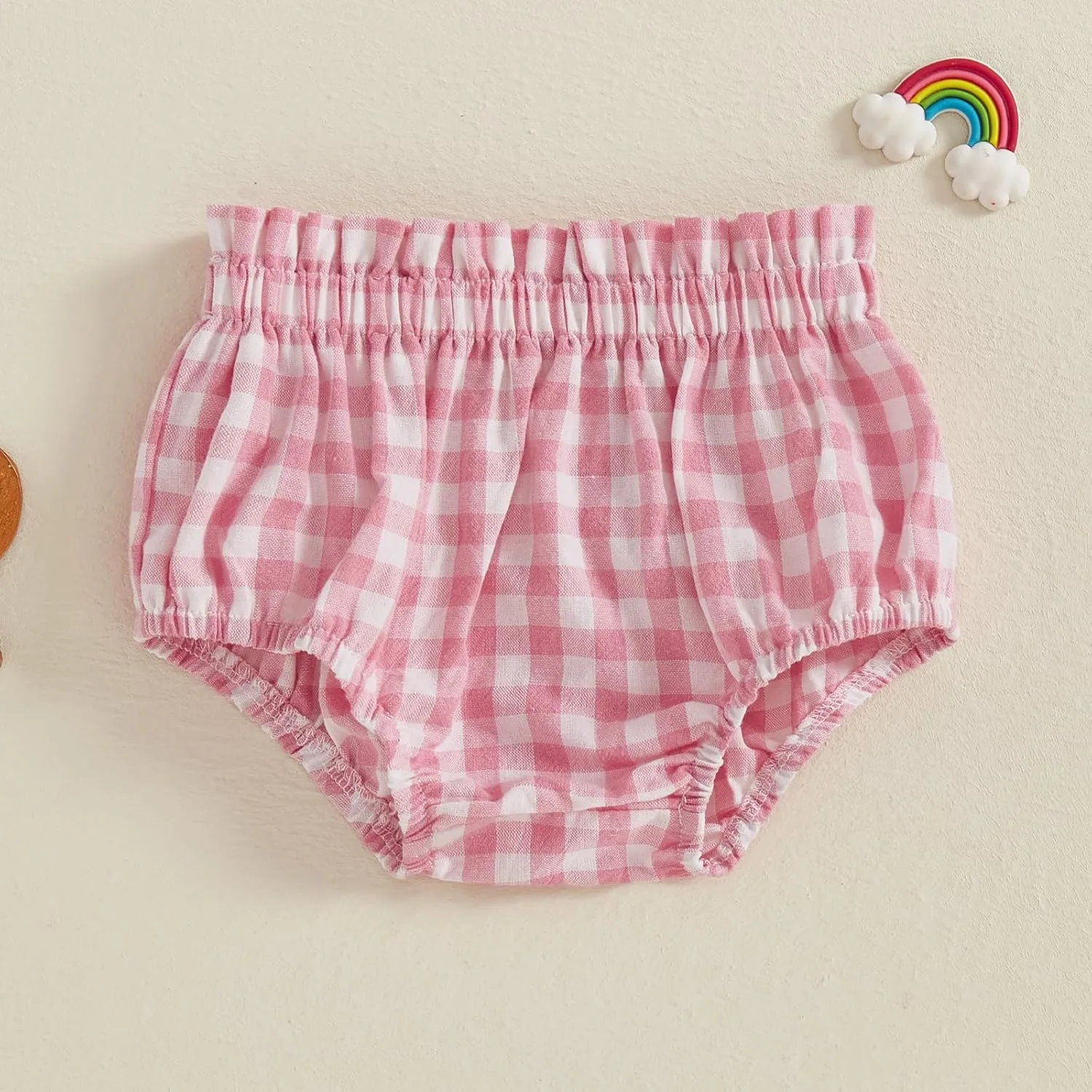 Toddler Baby Boy Girl Shorts Cotton Linen Plaid Bloomers Shorts Newborn Harem Shorts Bottoms