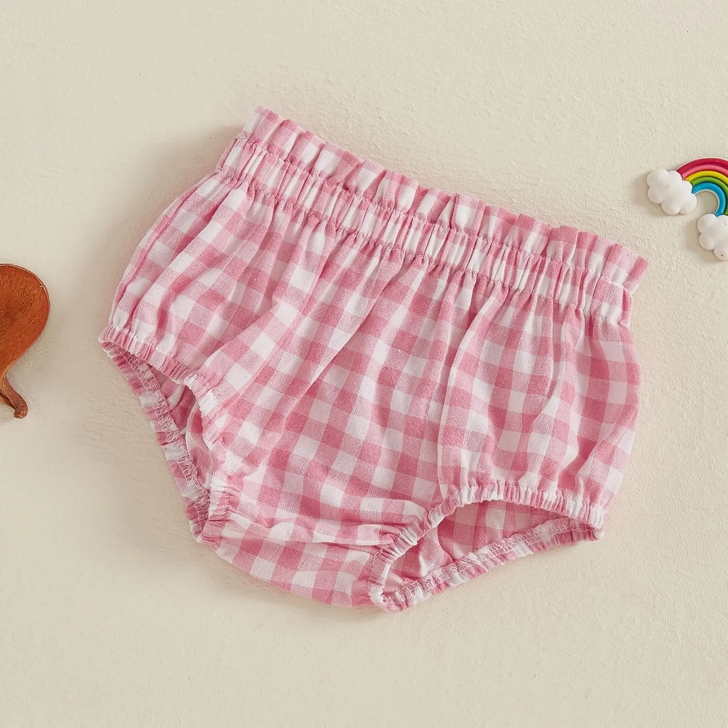 Toddler Baby Boy Girl Shorts Cotton Linen Plaid Bloomers Shorts Newborn Harem Shorts Bottoms