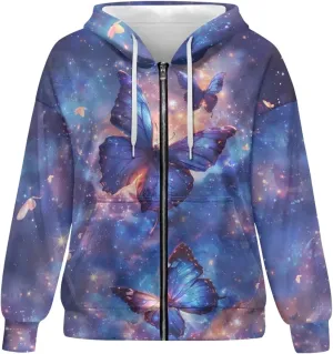 TODIYADDU Trendy Sweatshirts Womens Oversized Hoodies Fashion Zip Up Hooded with Pockets Casual Long Sleeve Pullover Hoodies