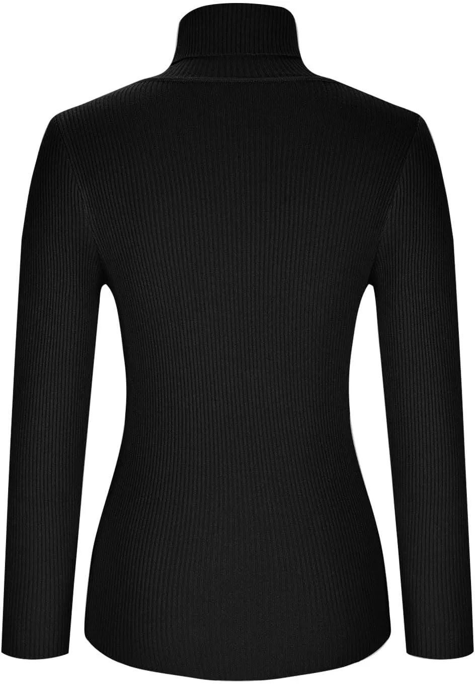 Turtleneck Ribbed Sweaters for Women Lightweight Long Sleeve Pullover Sweater Thermal Slim Fitted Basic Fall Tops