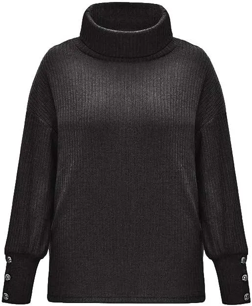 Turtleneck Sweater Women Oversized Solid Knit Sweater Crewneck Striped Sweater Cute Y2K Sweater Winter Pullover Sweater Tops