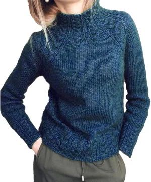 Turtleneck Sweater Women Vintage Cable Knitted Sweaters Long Sleeve Casual Pullover Sweaters