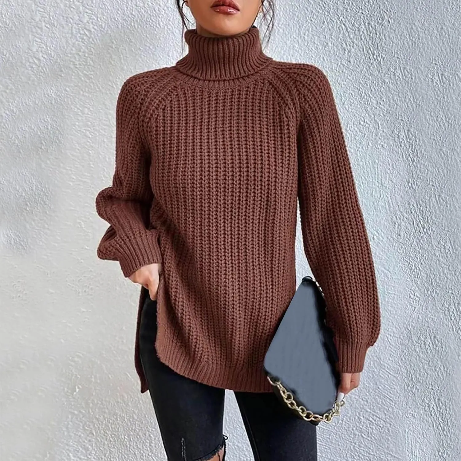 Turtleneck Sweaters for Women Long Sleeve Winter Clothes Pullover Sweaters Blouse Top 2023 Winter Sweaters