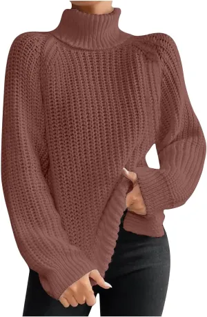 Turtleneck Sweaters for Women Long Sleeve Winter Clothes Pullover Sweaters Blouse Top 2023 Winter Sweaters