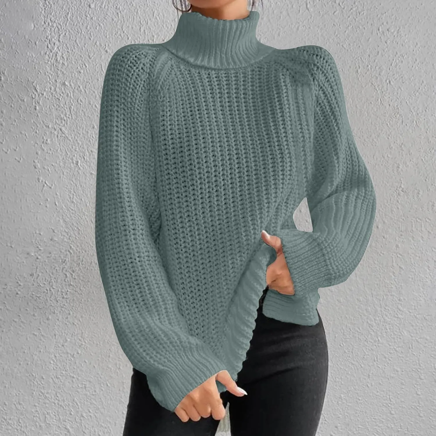 Turtleneck Sweaters for Women Long Sleeve Winter Clothes Pullover Sweaters Blouse Top 2023 Winter Sweaters