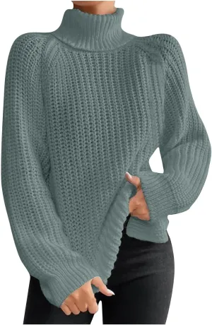 Turtleneck Sweaters for Women Long Sleeve Winter Clothes Pullover Sweaters Blouse Top 2023 Winter Sweaters