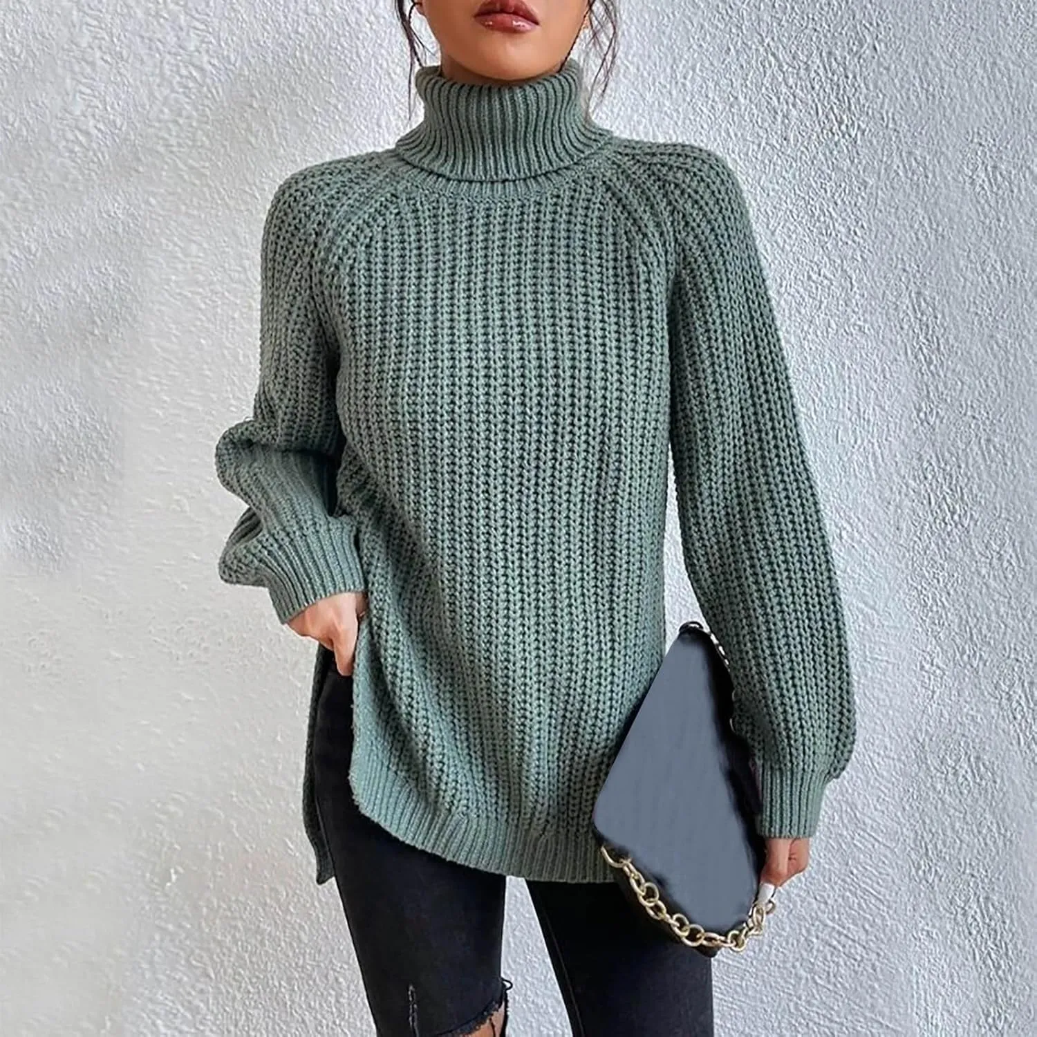 Turtleneck Sweaters for Women Long Sleeve Winter Clothes Pullover Sweaters Blouse Top 2023 Winter Sweaters