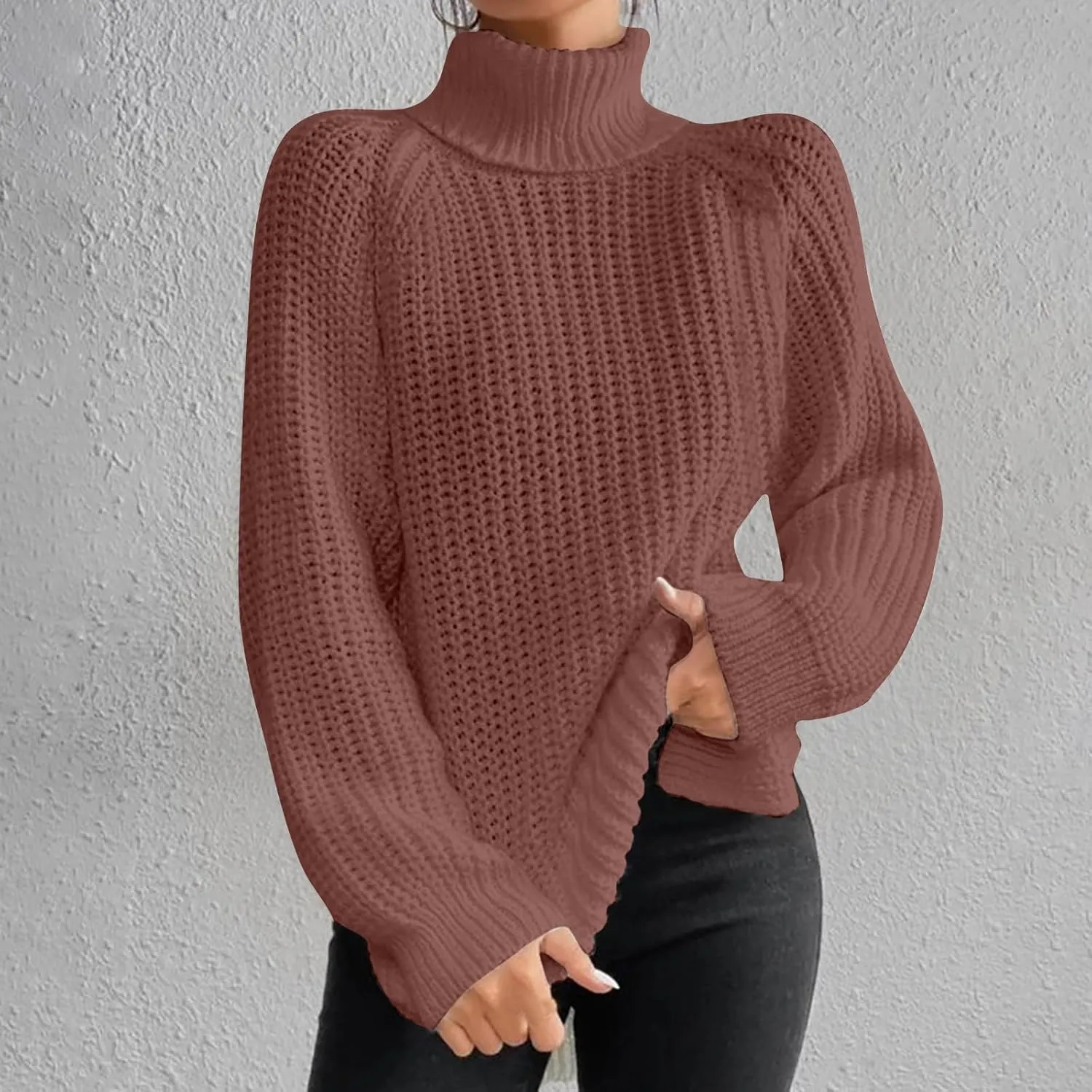 Turtleneck Sweaters for Women Long Sleeve Winter Clothes Pullover Sweaters Blouse Top 2023 Winter Sweaters