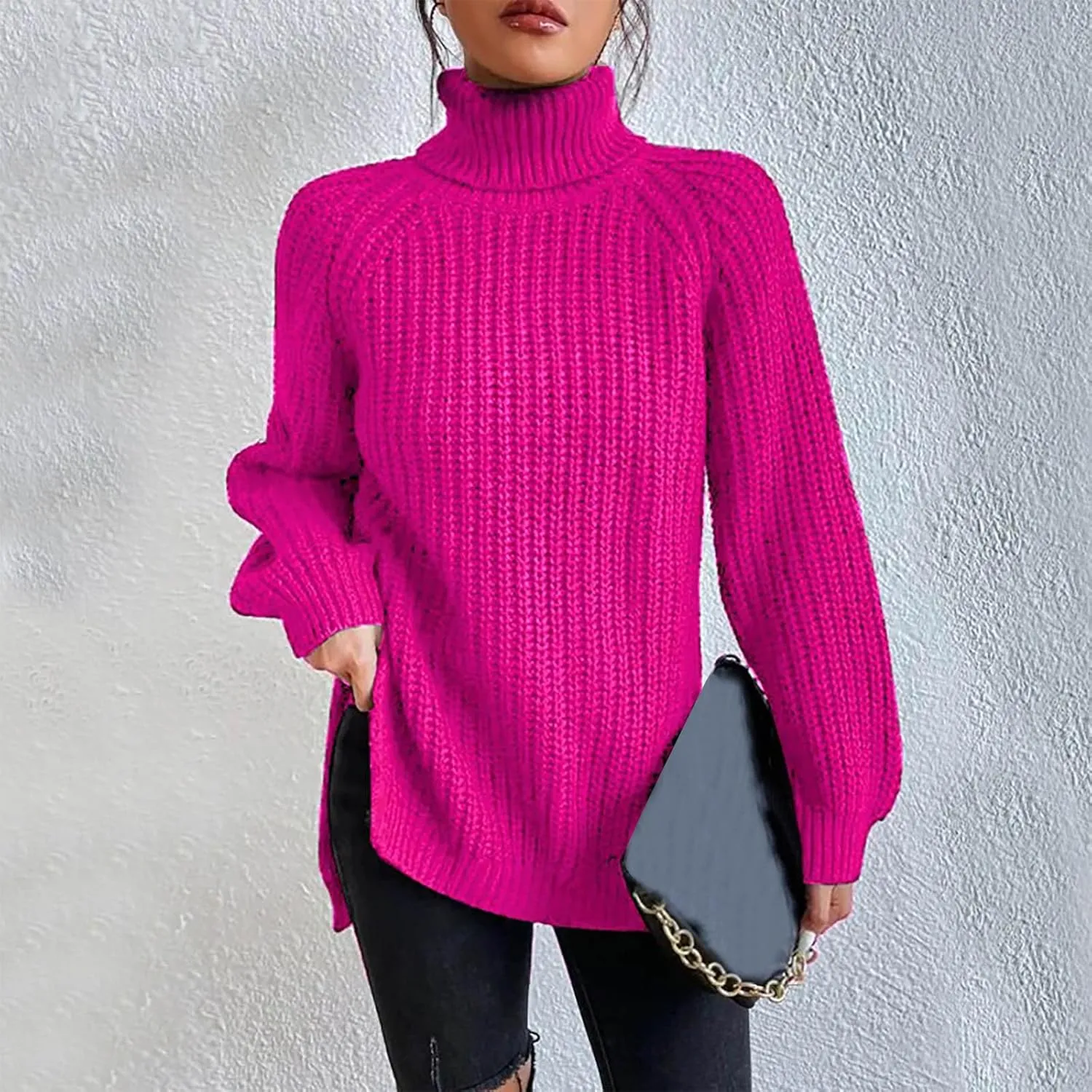 Turtleneck Sweaters for Women Long Sleeve Winter Clothes Pullover Sweaters Blouse Top 2023 Winter Sweaters