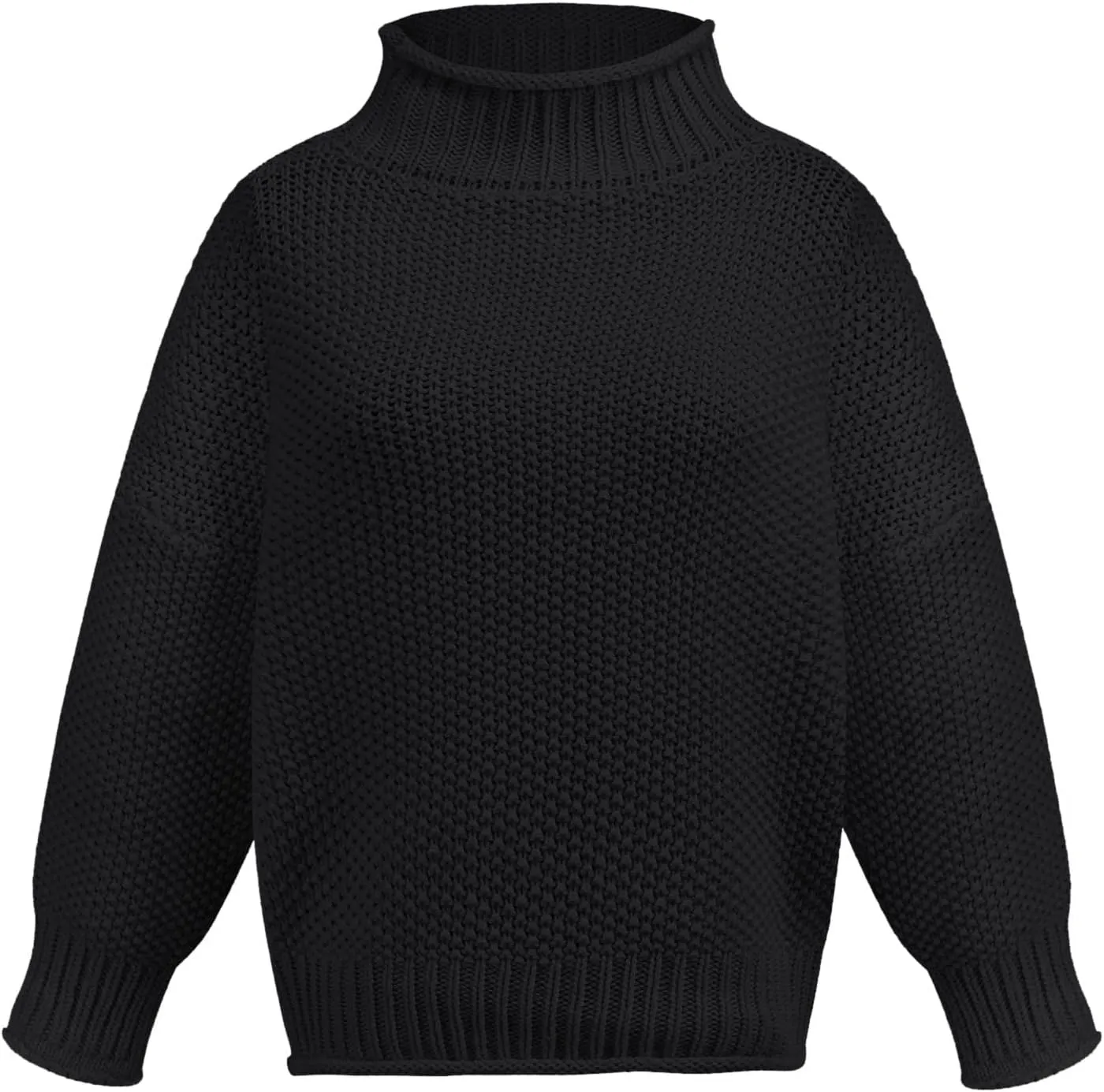 Turtleneck Sweaters for Women Oversized Sweaters Ribbed Knit Sweater Winter Tunic Sweater Cute Sweaters Jumper Tops