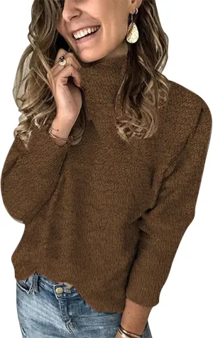 Turtleneck Sweaters for Women Oversized Sweaters Ribbed Knitted Sweater Winter Tunic Sweater Y2K Sweaters Jumper Tops