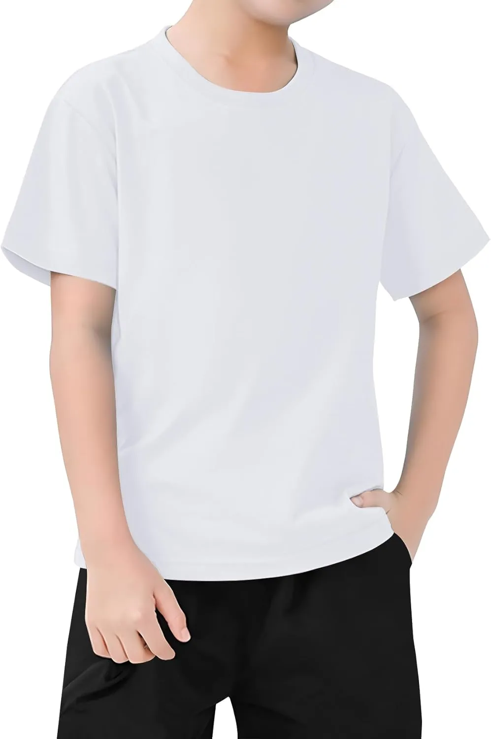 VOGRYE 2 Pack Boys Shirts Short Sleeve Shirts for Boys Cotton T-Shirts Kids Toddler Tshirts Tees Clothes Summer Tops