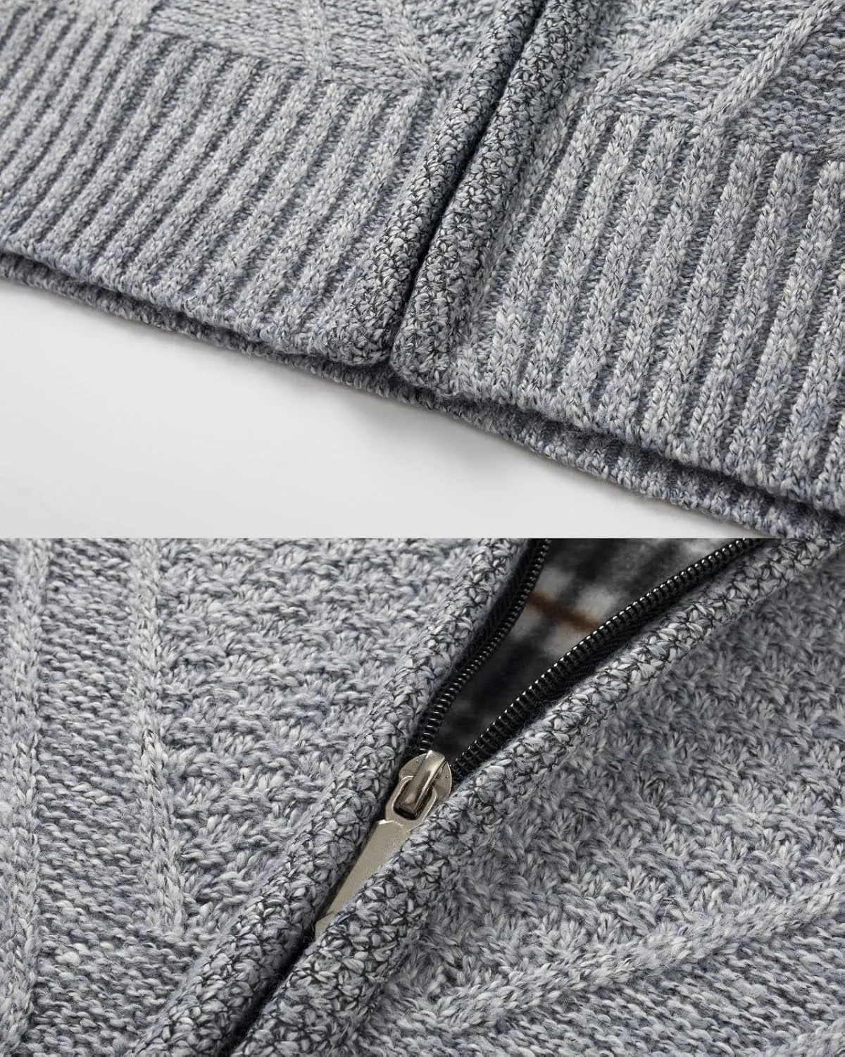 VtuAOL Men's Cardigan Sweaters Casual Full Zip Sweaters Knitted Cardigan with Pockets