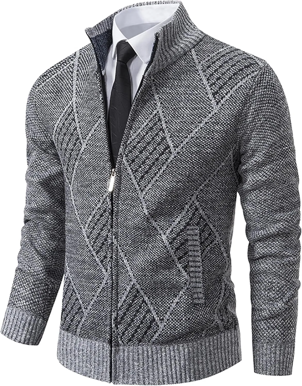 VtuAOL Men's Cardigan Sweaters Casual Full Zip Sweaters Knitted Cardigan with Pockets