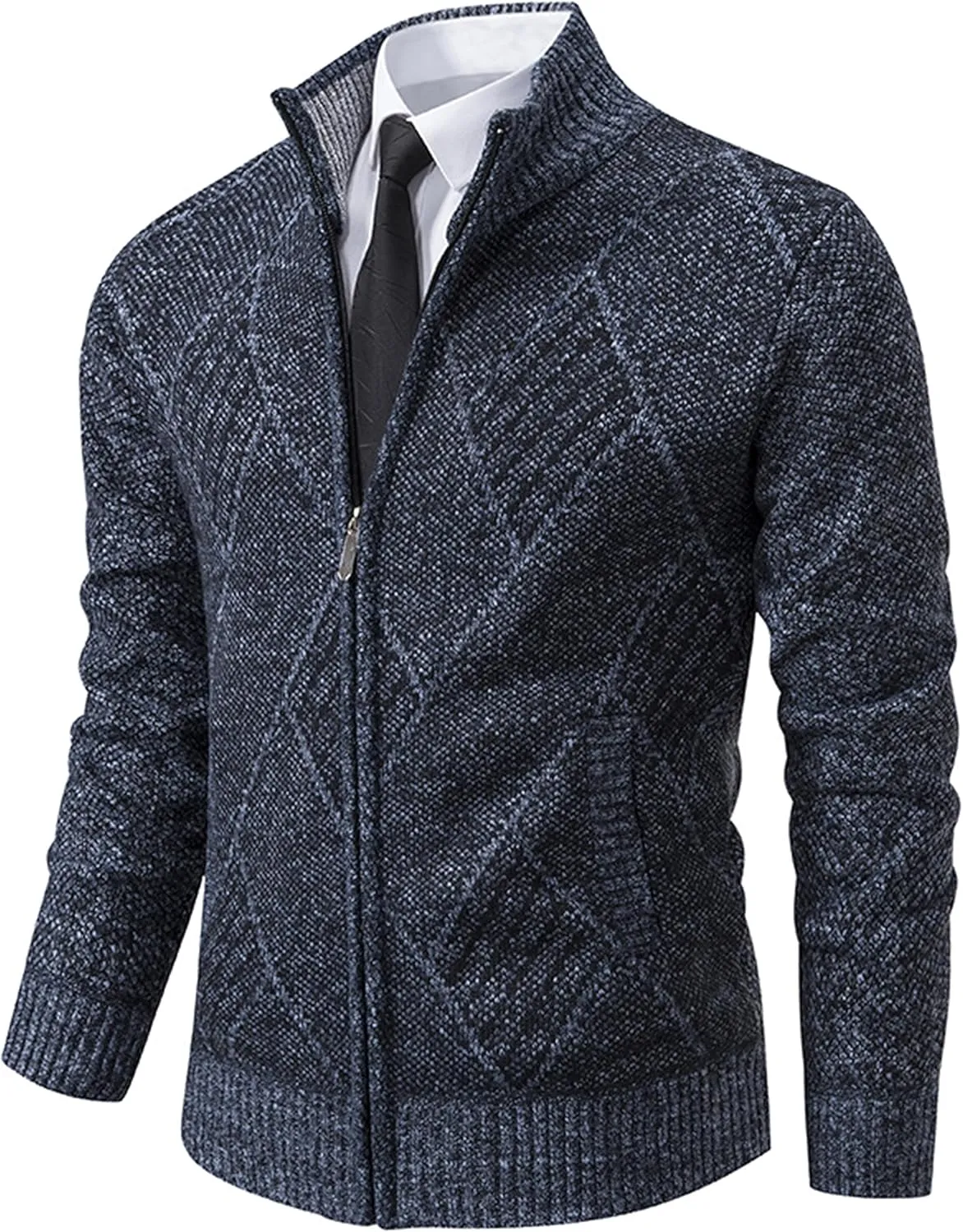 VtuAOL Men's Cardigan Sweaters Casual Full Zip Sweaters Knitted Cardigan with Pockets