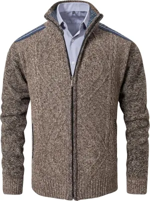 VtuAOL Men's Cardigan Sweaters Casual Full Zip Sweaters Knitted Cardigan with Pockets
