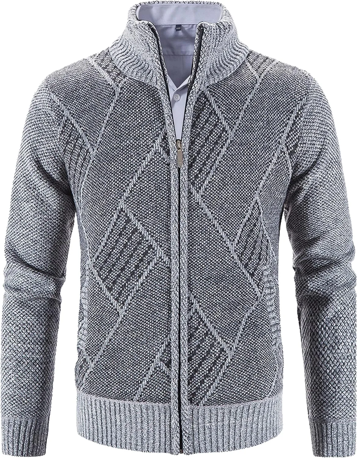 VtuAOL Men's Cardigan Sweaters Casual Full Zip Sweaters Knitted Cardigan with Pockets