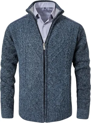 VtuAOL Men's Cardigan Sweaters Casual Full Zip Sweaters Knitted Cardigan with Pockets