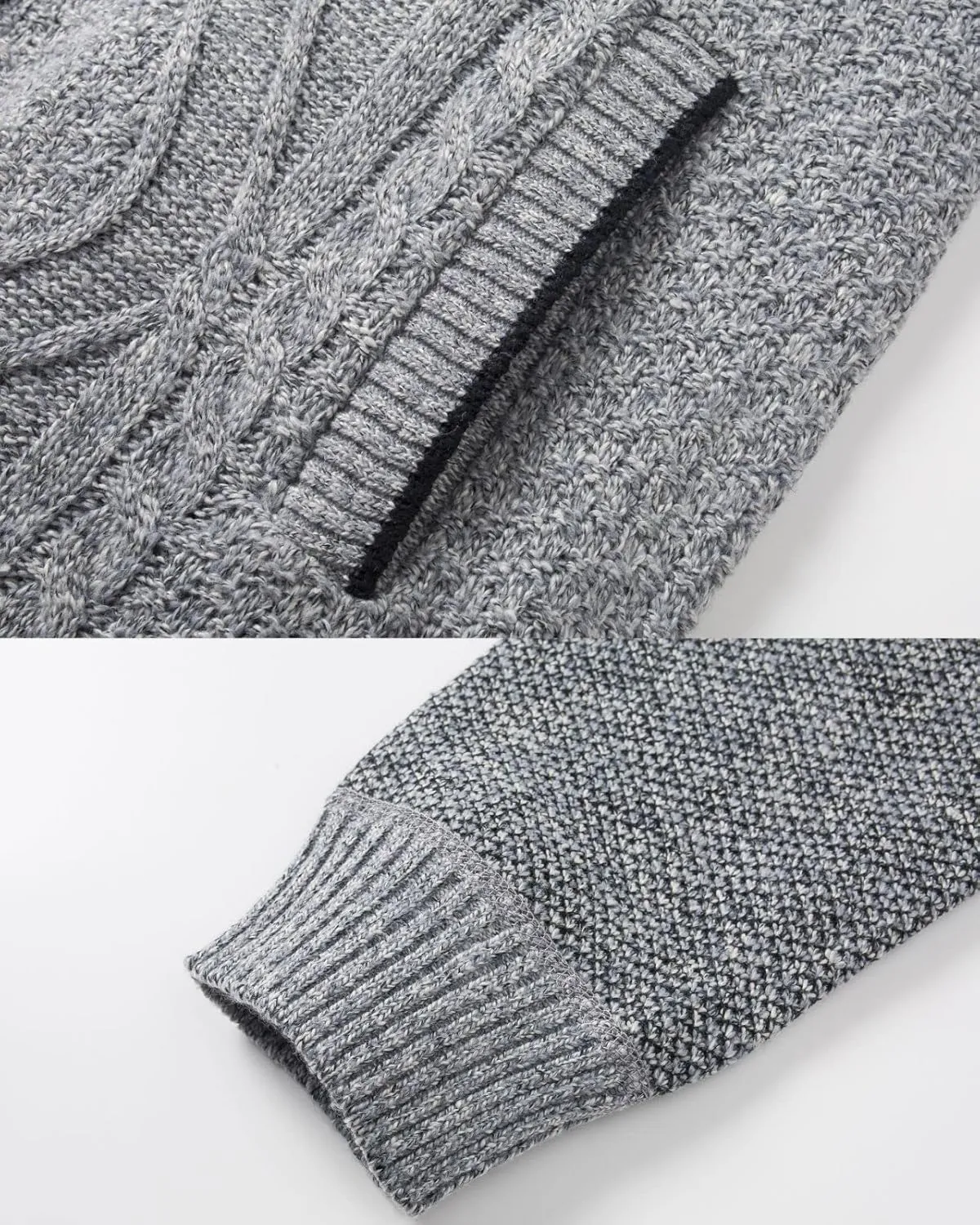 VtuAOL Men's Cardigan Sweaters Casual Full Zip Sweaters Knitted Cardigan with Pockets