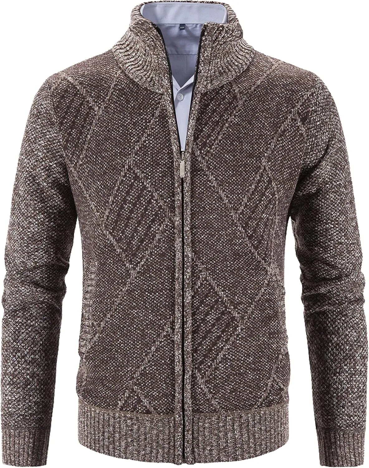 VtuAOL Men's Cardigan Sweaters Casual Full Zip Sweaters Knitted Cardigan with Pockets