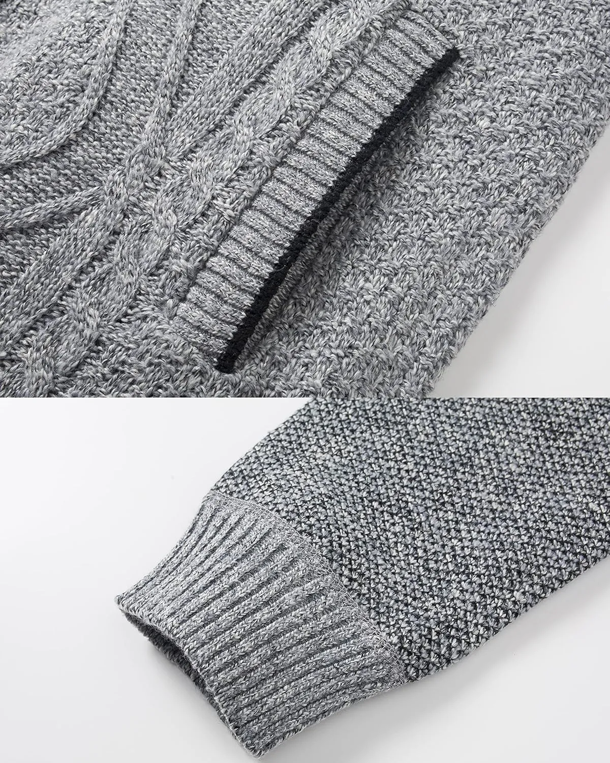 VtuAOL Men's Cardigan Sweaters Casual Full Zip Sweaters Knitted Cardigan with Pockets
