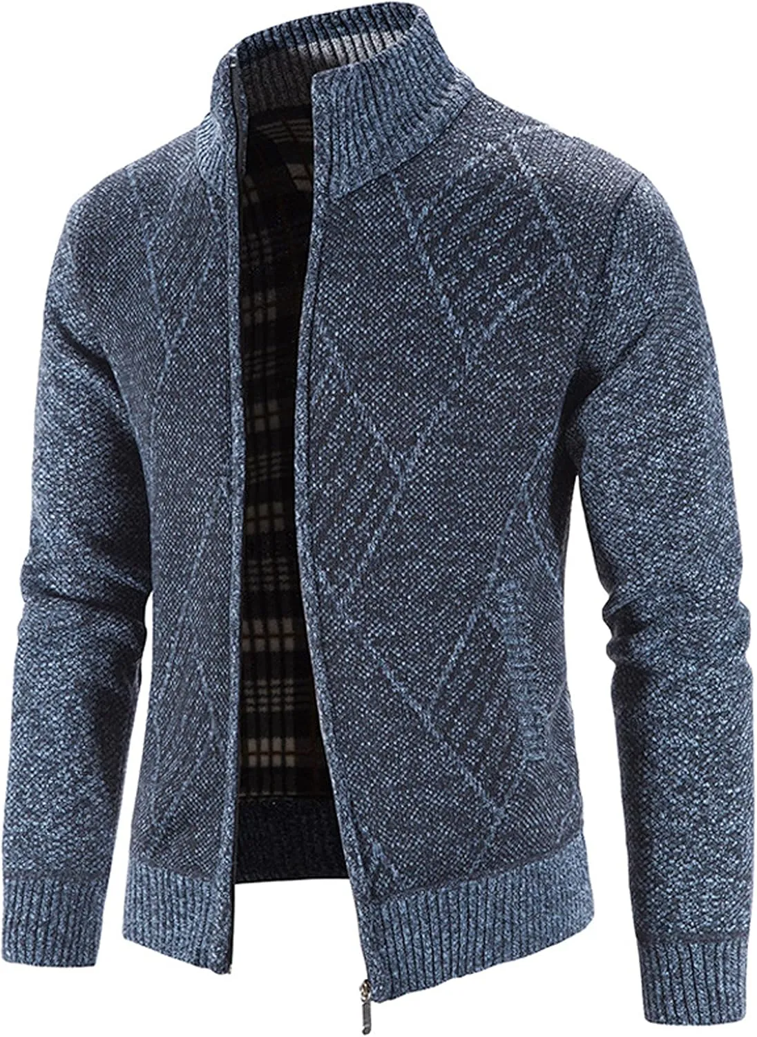 VtuAOL Men's Cardigan Sweaters Casual Full Zip Sweaters Knitted Cardigan with Pockets