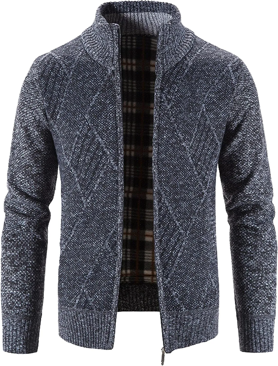 VtuAOL Men's Cardigan Sweaters Casual Full Zip Sweaters Knitted Cardigan with Pockets